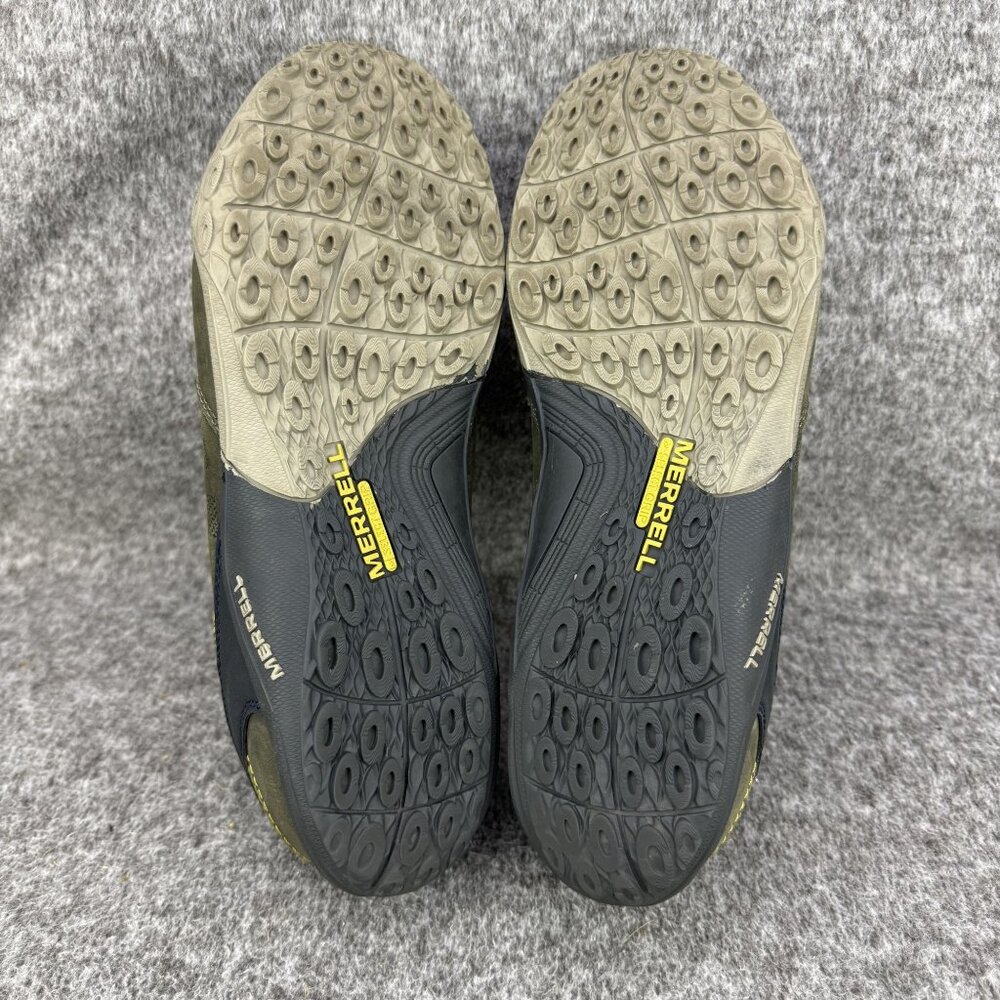 ✅ Mens 10 Merrell Wraith Fire Olive Leather Low Top Lace Up Trail Hiking Shoes - Picture 4 of 13